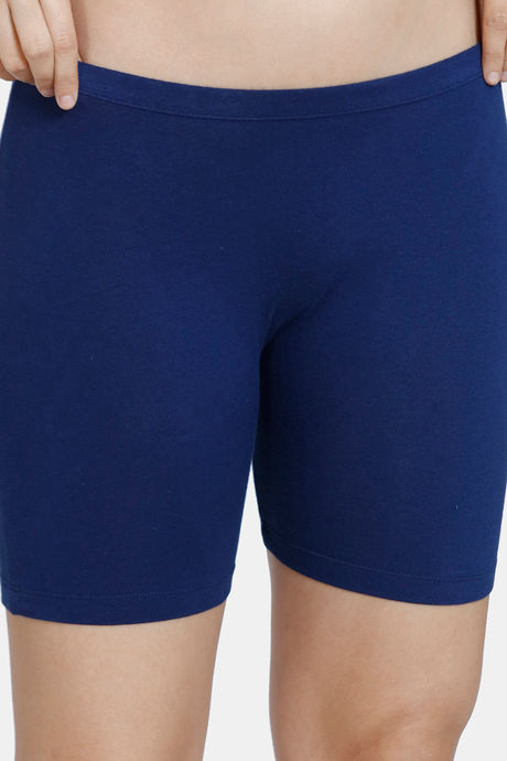 Zivame Girls Knit Cotton Shorts - Blue Depth — image 5